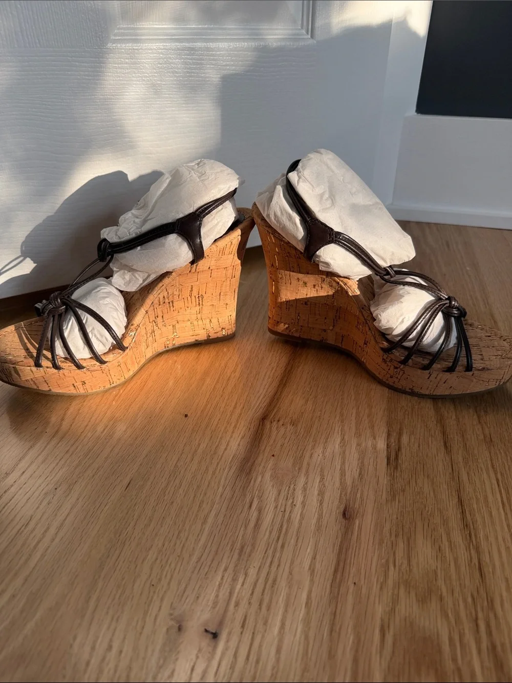Banana Republic Brown Cork Wedge Sandals